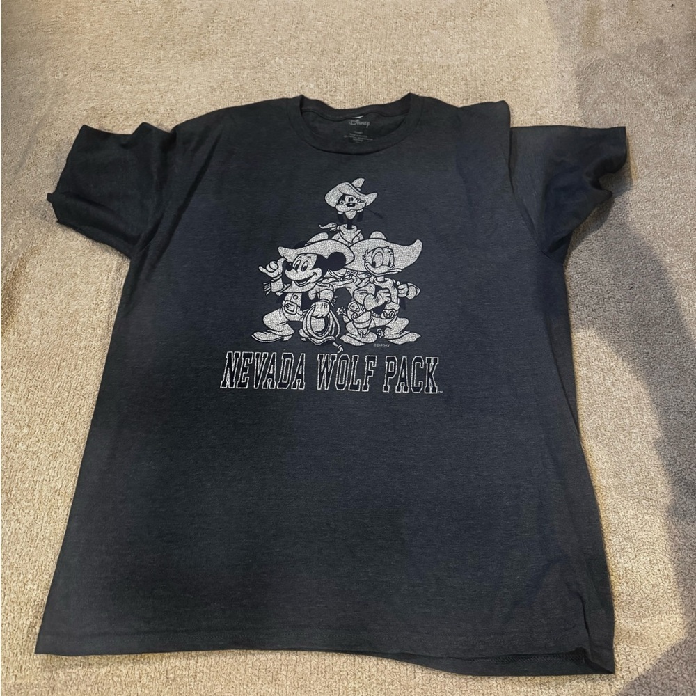 Disney Black Logo Graphic T-Shirt Minimalist Y2K Sporty